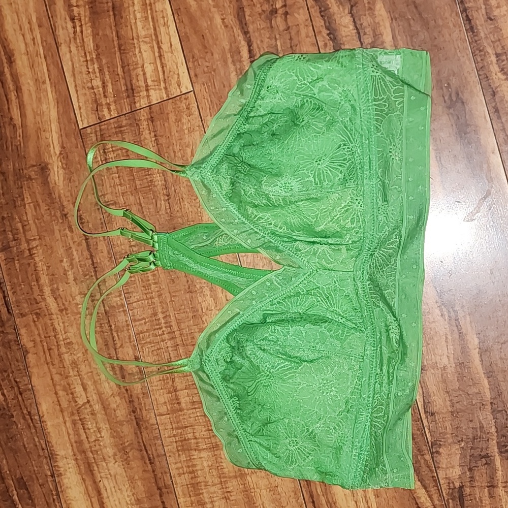 Aerie Vibrant Green Lace Bralette